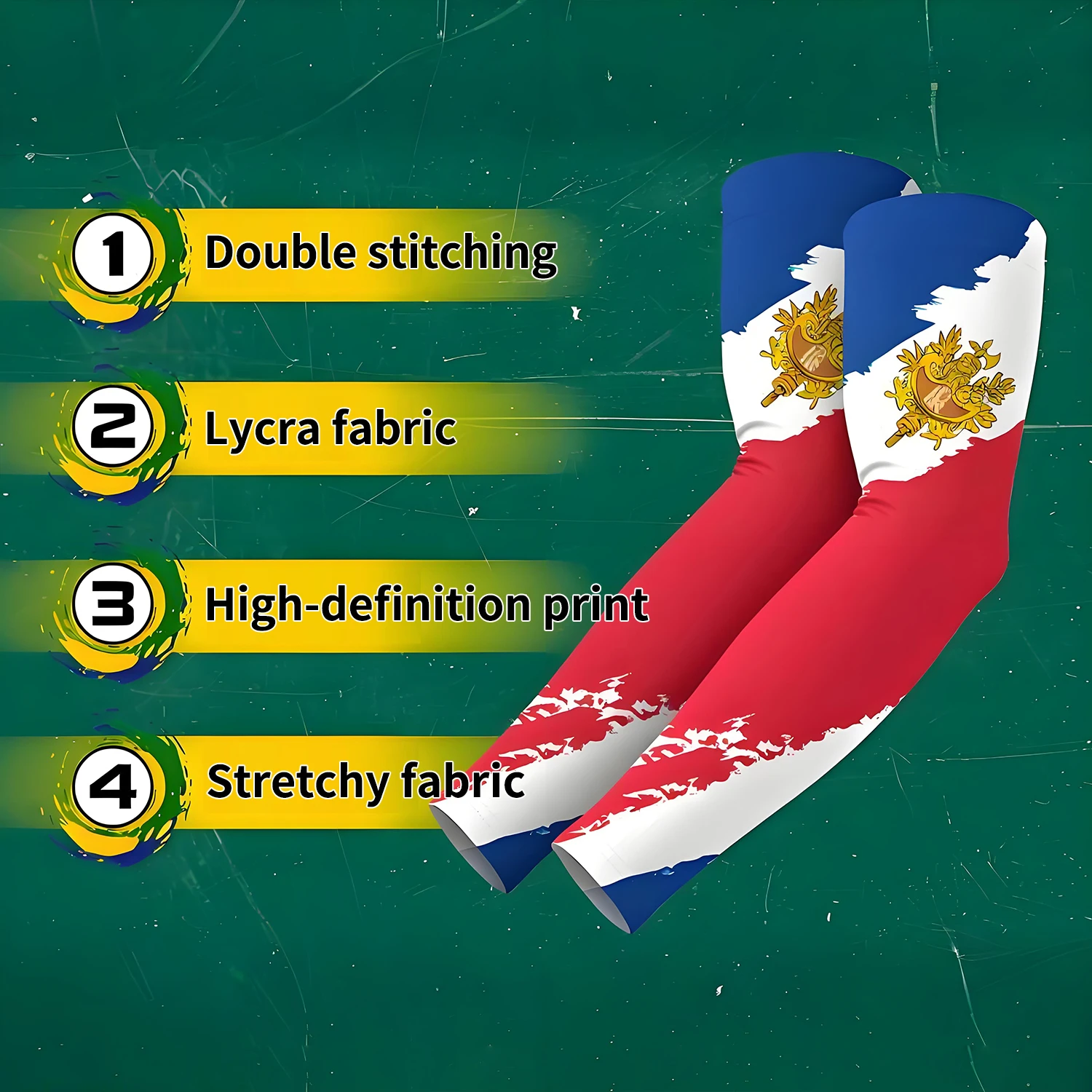 

Flag Pattern Arm Sleeves, Ice Silk Sun Protection Cooling, Unisex