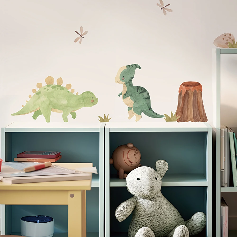 Dinosaur Wall Decals, Dino Alphabet Wall Stickers, Wall Decor for Boy Girl Kids Nursery Baby Bedroom Living Room Classroom