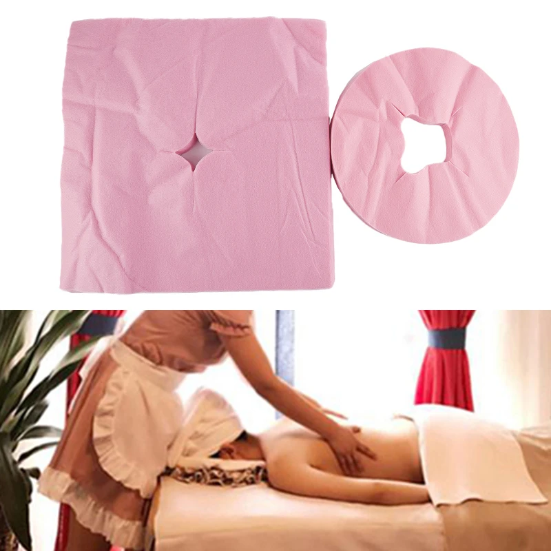 100Pcs Disposable Massage Table Sheets Headrest Pads Face Pillow Cover Cushion Cover Massage Face Cradle Table Head Rest Cover