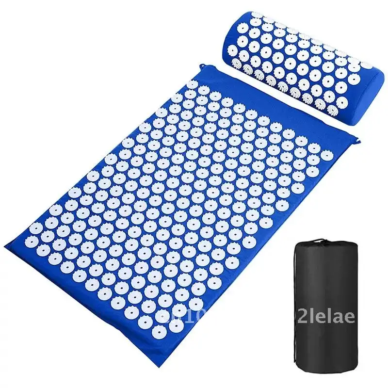 Sensi-Juego de alfombrillas de acupresión con almohada, cuello, pie, Yoga, masaje, aguja, cojín trasero, aplicador para relajación