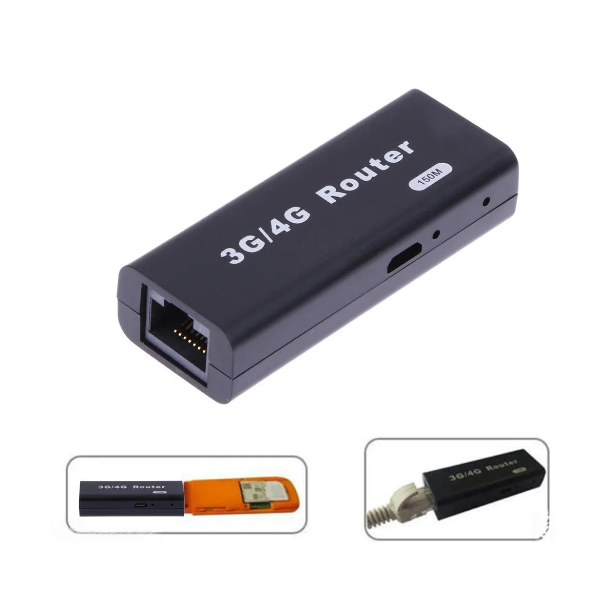 Mini Portable 3G/4G WiFi Wlan Hotspot WiFi Hotspot 150Mbps RJ45 USB Wireless Router with USB Cable