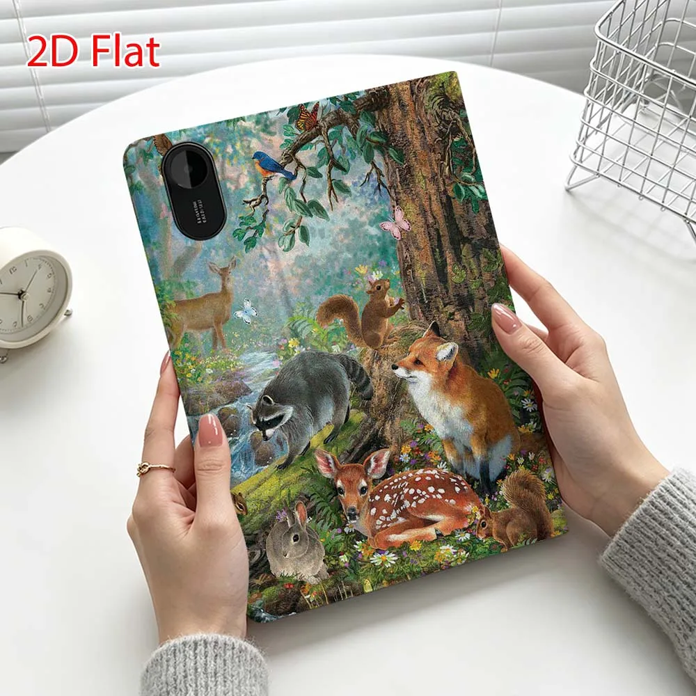 Cute forest animals Fashion For Xiaomi Poco Redmi Pad 8 2 4 C1 6 6S 7 7S SE 9.7 14 11 11.2 Inch Pen Tray Tablet Case 6