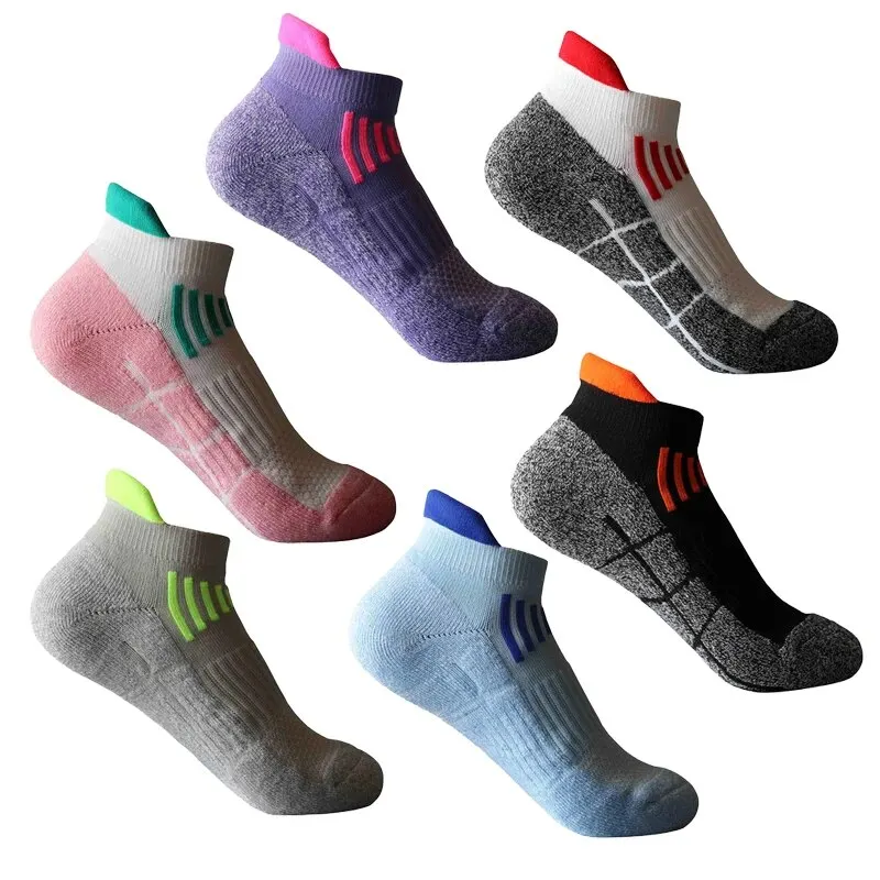 3 Pairs Woman Sport Running Socks Outdoor Cycling Socks Breathable Cotton Basketball Socks Camping Fitness No Show Gym Socks