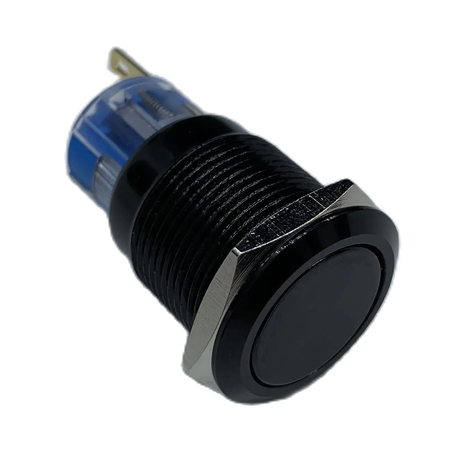 Zusen 19mm Push Button 1NO1NC 2NO2NC Black Metal Latching/Momentary Switch Without Light (ZS19F-11Z/A)