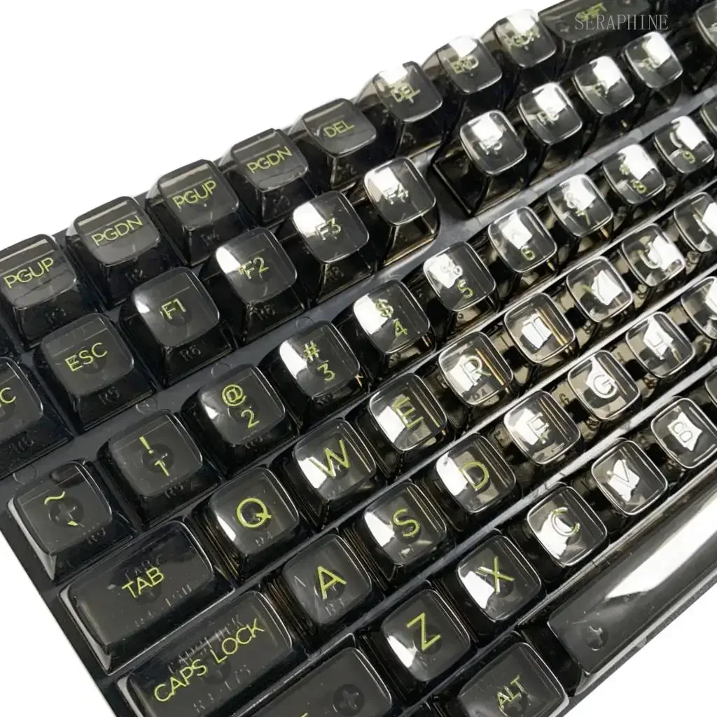 132 teclas, capas de teclas transparentes com iluminação traseira, para teclados mecânicos de jogos com interruptores MX, perfil CBSA, tecla ISO Enter