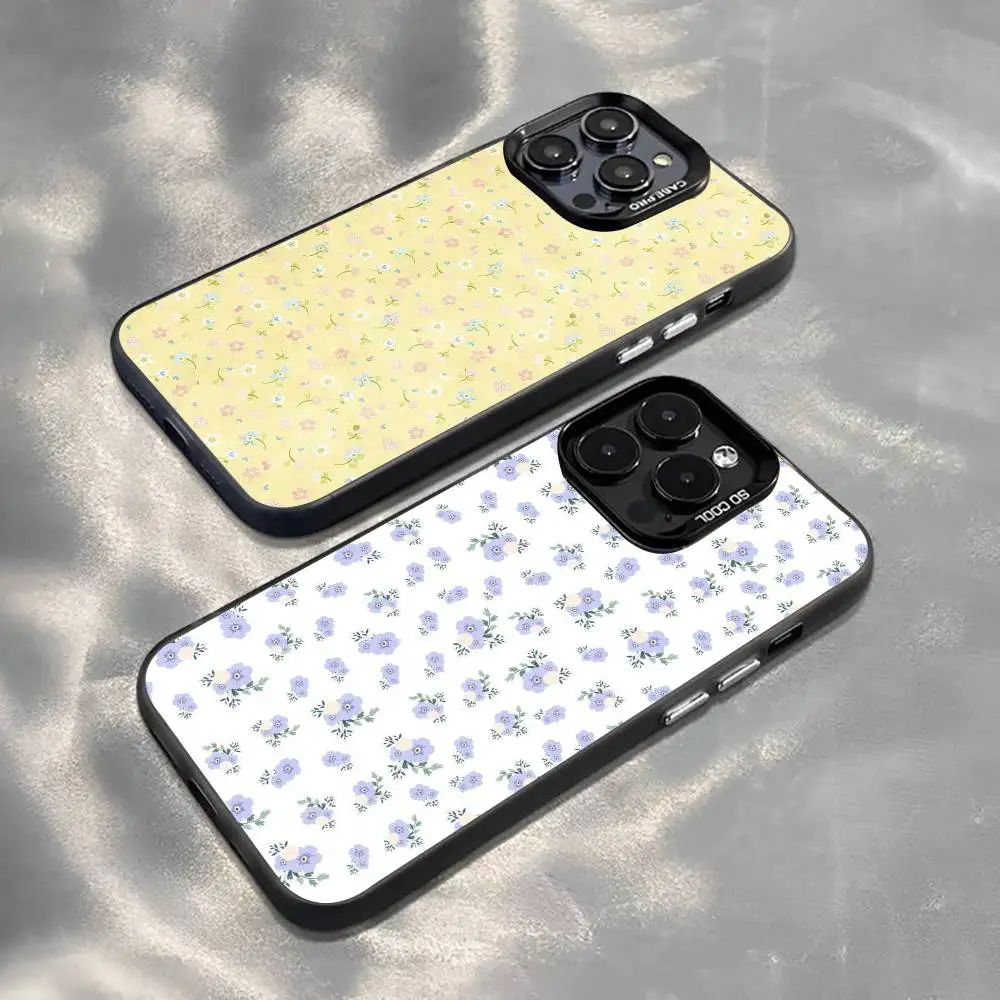 

Romantic Floral Phone Case For iPhone 17,16,15,14,13,12,11 Plus,Pro Max,XS,Colorful Silver Black Cover