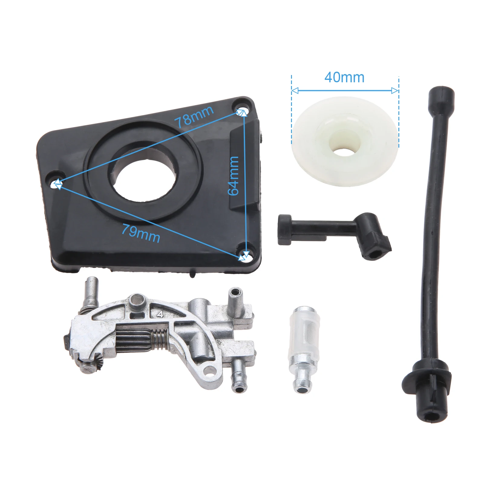 6Pc/set Oil Drive Pump Kit For CHINESE CHAINSAW 4500 5800 45CC 52CC 58CC Pump Cover Worm Gear Oil Pump Cover Oil Filter Oil Pipe