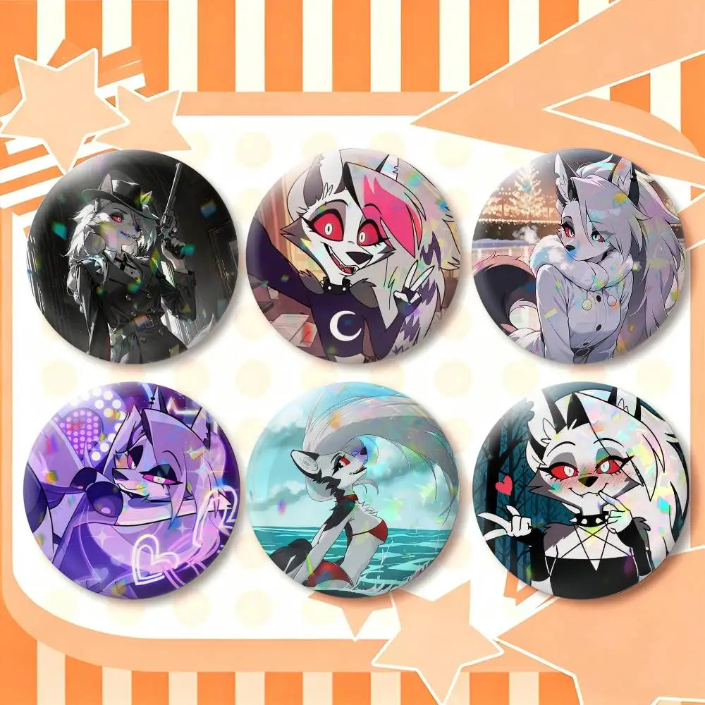 Sassy L-Loona Wolf  25 32 44 58 75mm Badges Personalized Round Brooches Pins Accessory Gift