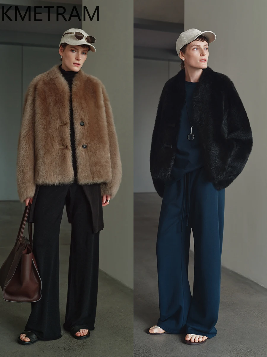 Natural Tuscany Wool Sheepskin Double Faced Fur Jacket Woman Short Real Fur Coat Old Money Style Winter Clothes Women 2025 шуба