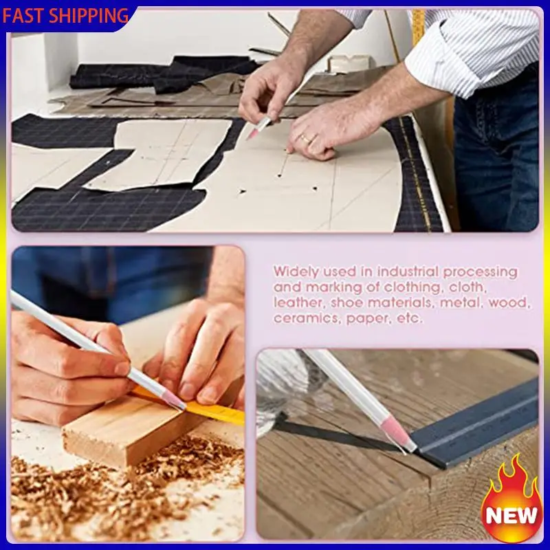 Hot Trend-48 قطعة أقلام رصاص بيضاء غير مرئية قابلة للمسح علامة خياطة بيضاء قلم رصاص قماش علامات الطباشير الأبيض الصناعية