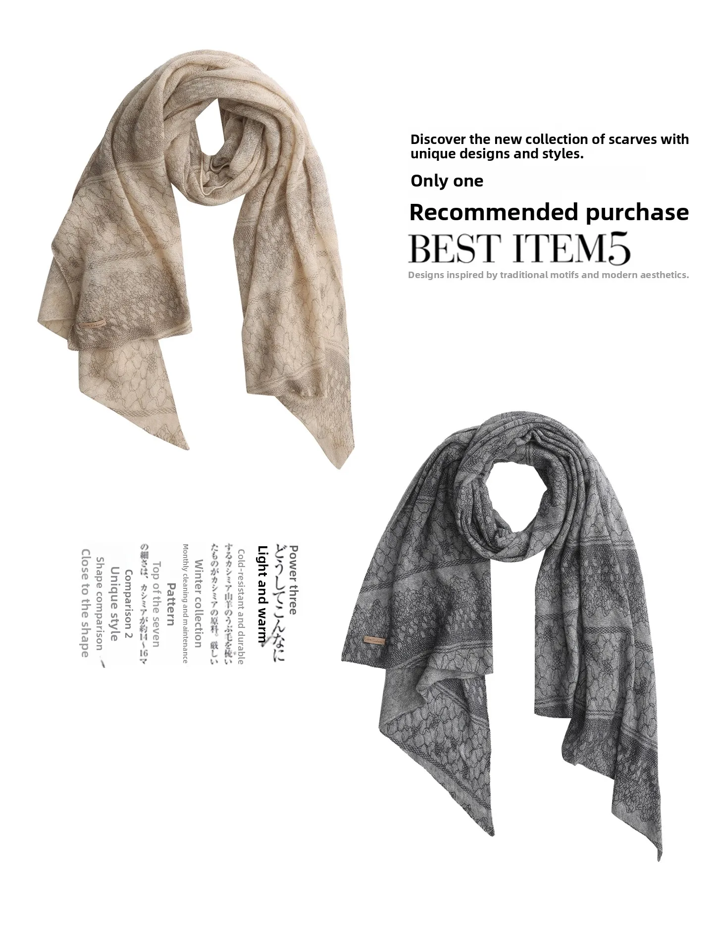 

Pure Cashmere Bohemian Style Wrap Scarf Large Shawl Artistic Diffusion Feeling Spring Autumn Winter Women's Fashion Accessory