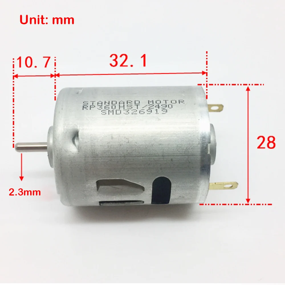 1PCS Standard 360 DC Micro Carbon Brush Motor 3V-6V 20000RPM High Speed High Torqu Small RP-360-2885 Engine with Cooling Holes