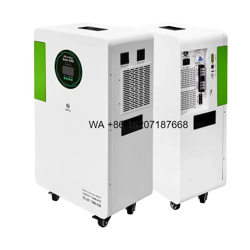 Wmwmnu For AC 100V 120V 7.68kWh Solar Energy Storage All-in-One 3.6kW System Off-Grid Lithium Battery Photovoltaic