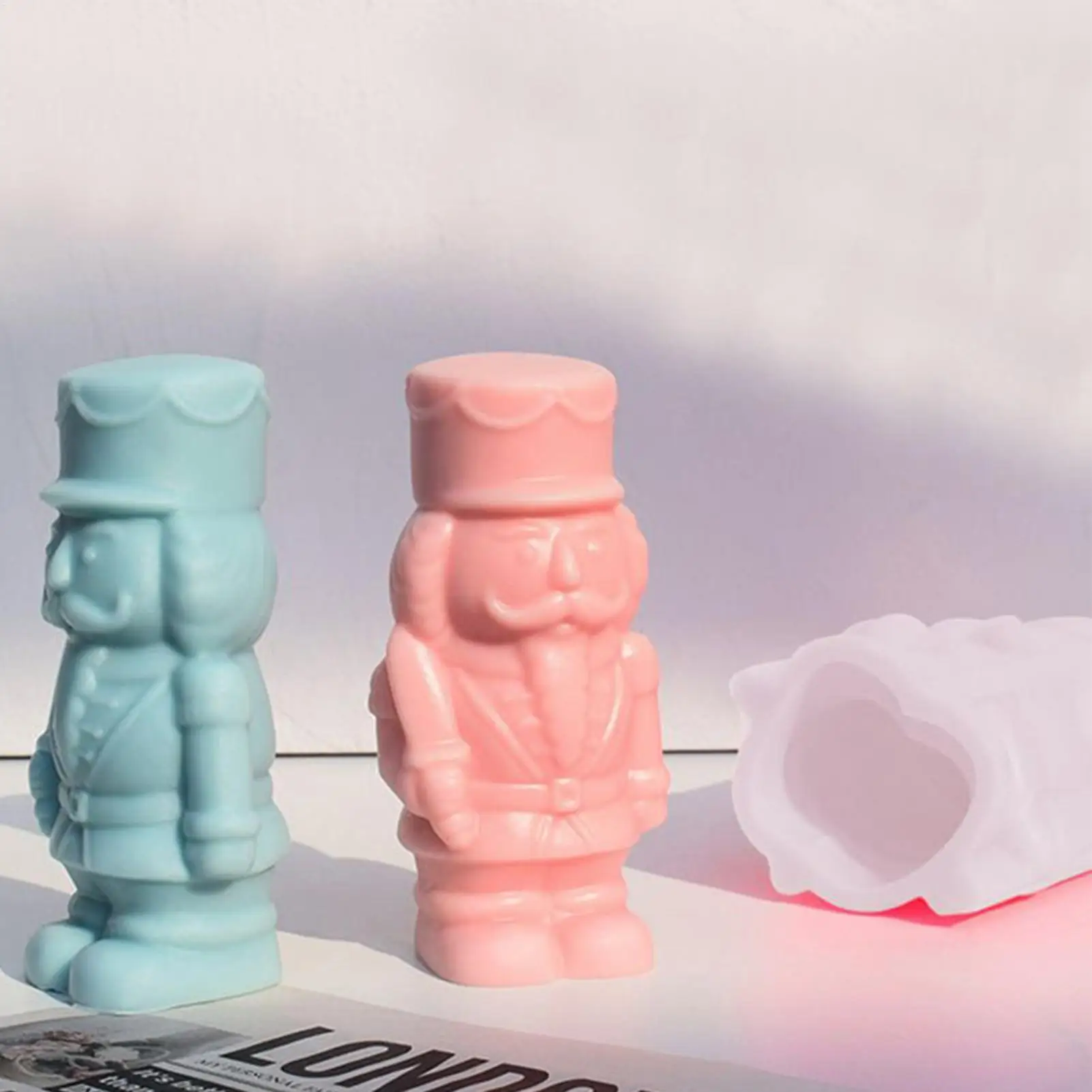 

Christmas Molds Reusable Holiday Nutcracker Christmas Molds Silicone Candle Resin Casting For Wax Plaster Epoxy Soap Clay