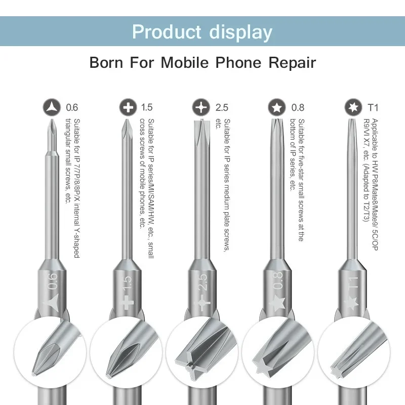 RELIFE RL-725 Adjustable Torque Screwdriver Set 6 in 1 Disassembly and Repair Phone Opening Tool Screwdriver Set