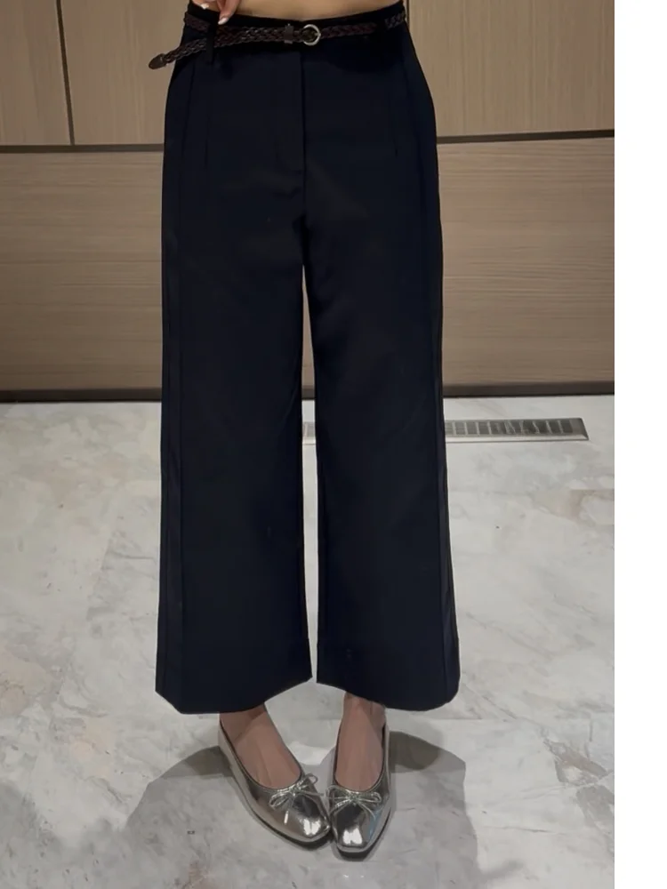 

Весенние женские свободные брюки прямого кроя, повседневные, утягивающие, длиной 7/8, универсальные, удобные, с естественной линией талии