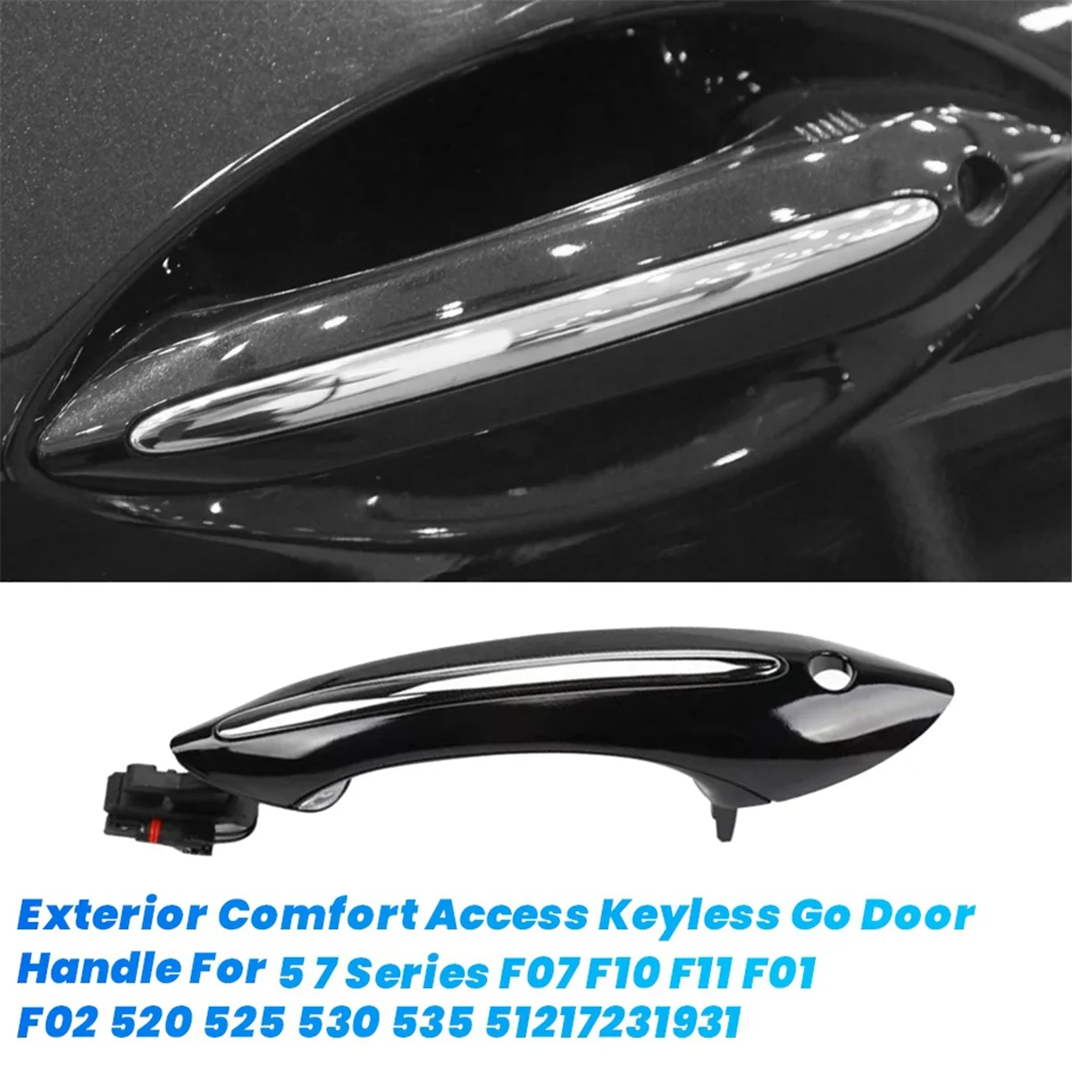 Left Front Door Handle+Light Comfort Access 51217231931 for BMW 5 6 7 Series F07 F10 F11 F06 F12 F13 F01 F02 F03 LHD A