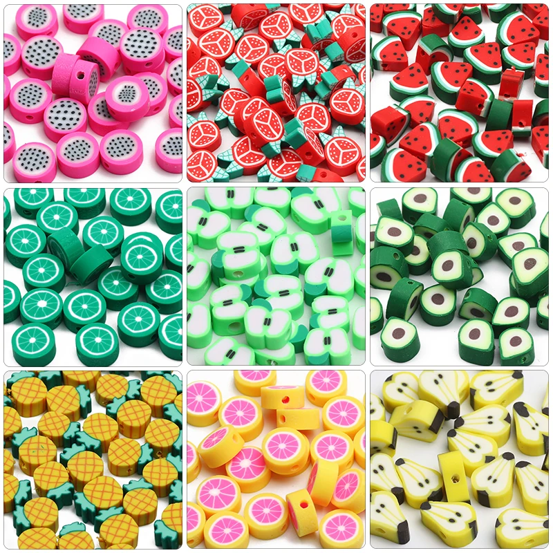 20-100pcs 6-13mm Trend Fruit Shape Polymer Clay Beads Loose Beads For Jewelry Making DIY Handmade Necklaces Earrings Accessories