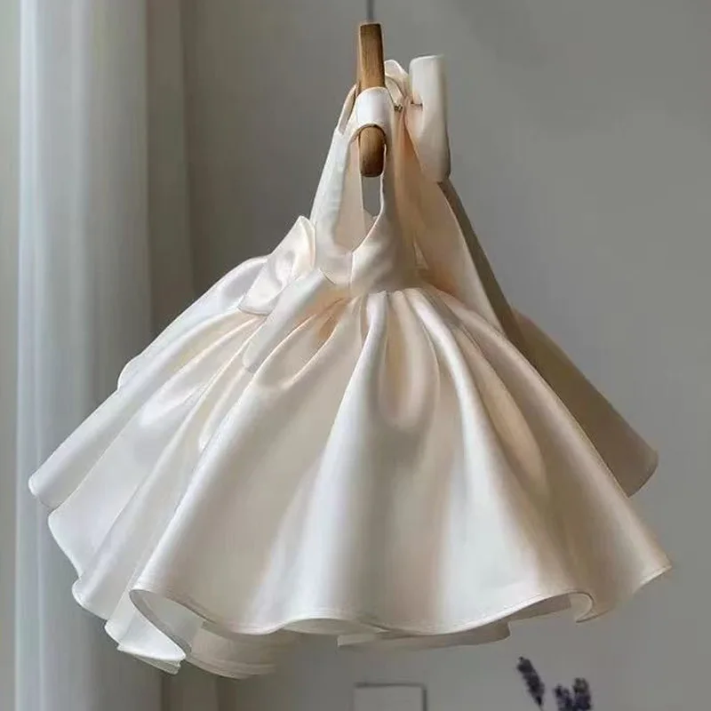 

Girls Big Bow Dress Elegant Princess Wedding Gown Children Fashion Bowknot Dresses Kids Toddler Birthday Party Clothing 1-8Y