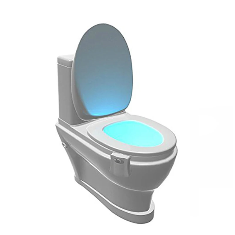 

LED Night Light Body Motion Sensor Smart Bathroom Toilet Discolor Activated ON OFF Seat Sensor Lamp 8 Color PIR Toilet Lamp