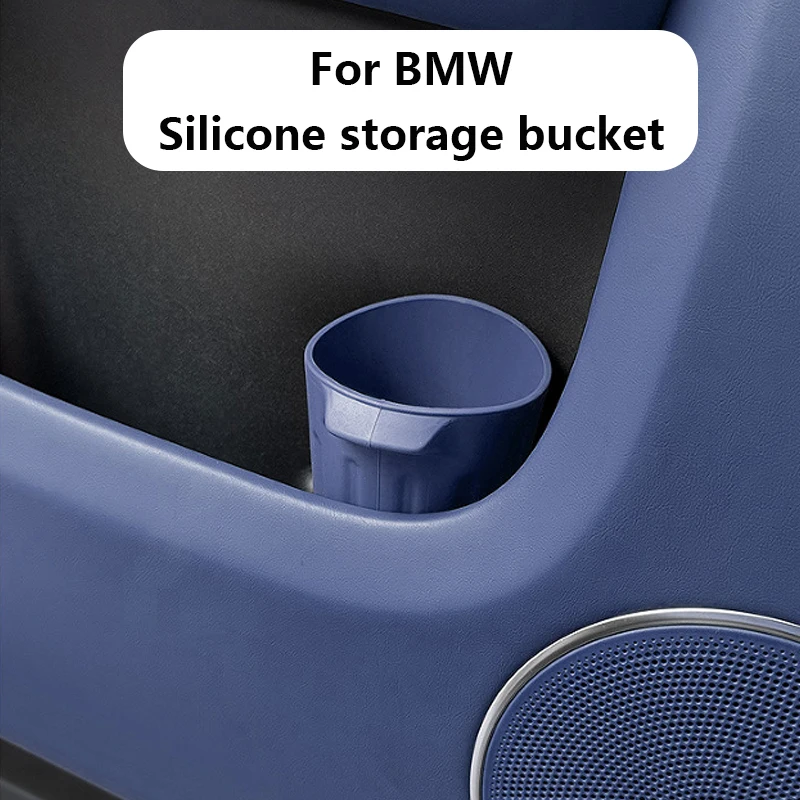 For BMW 1234567 Series X1X2X3X4 Large Capacity Car Trash Can Organizer Storage Box Waterproof Silicone Trash Bin Storage Pocket