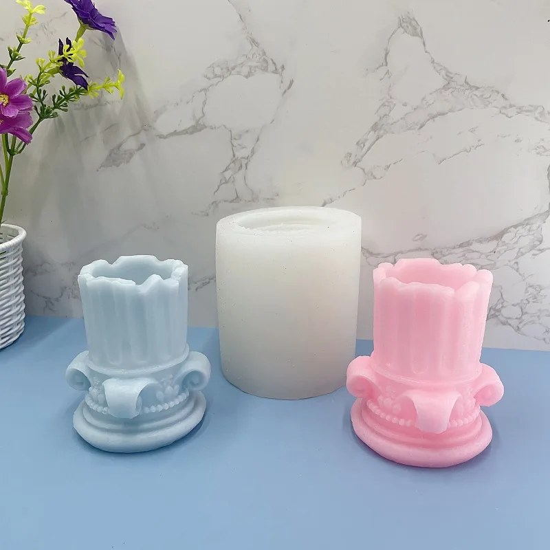 Roman column silicone mold DIY tailors vintage aromatherapy candle platen decoration resin epoxy mould