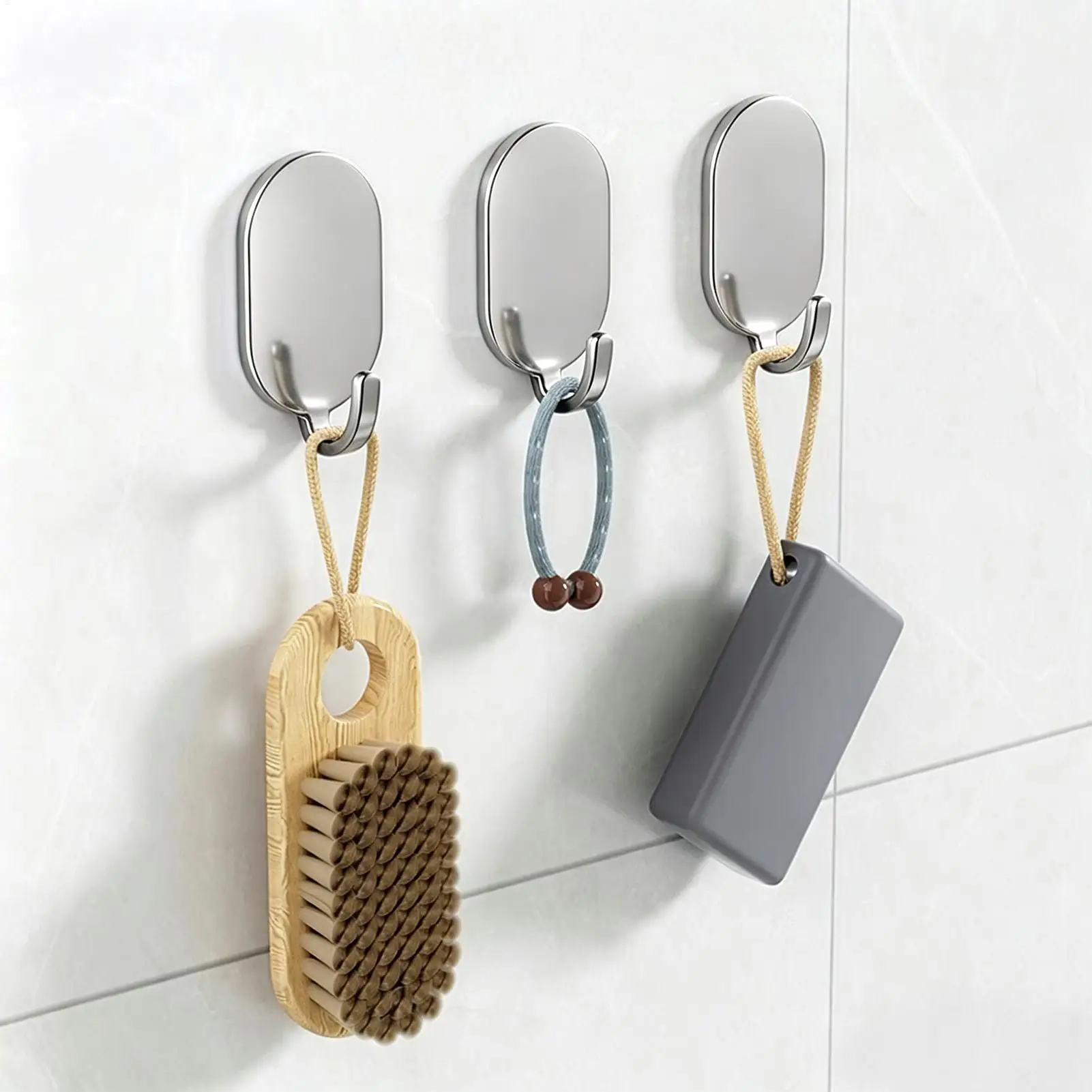 Home Bathroom Organizer - Waterproof Strong Adhesive Hooks 5 Pieces