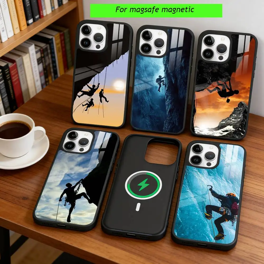 

Climbing enthusiast Phone Case For iPhone17,16,15,14,13,12,11 Plus,Pro Magnetic For Magsafe Wireless Charging