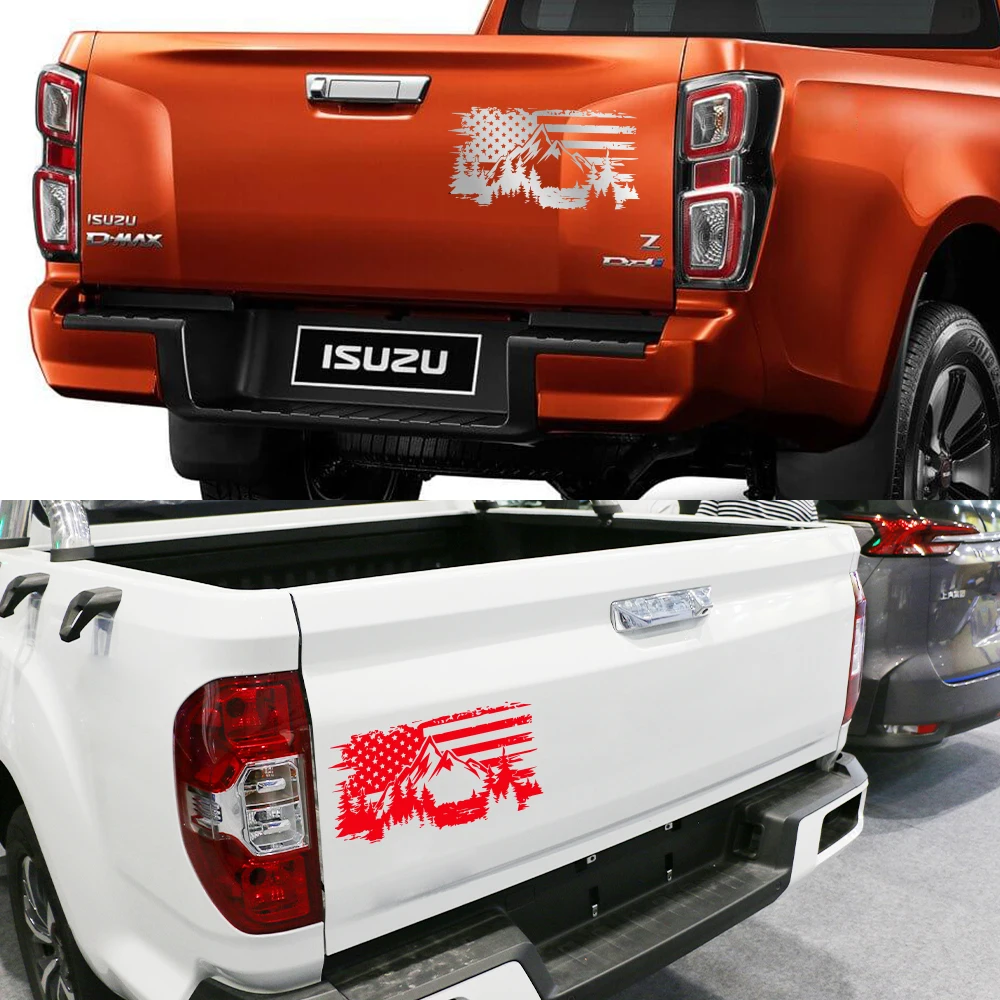Car Premium Vehicle Sticker American Flag Mountains Decor Decals Truck Computer Wall Outdoor Vinyl Cover Auto Tuning Accessories