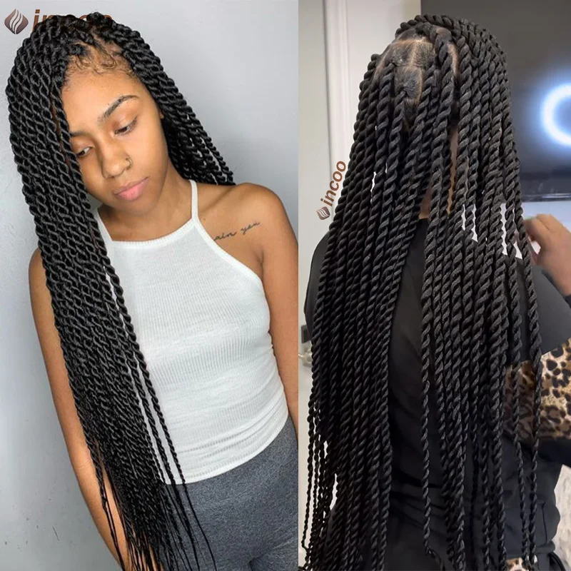 Goddess Faux Locs Braided Wigs Synthetic Twist Wigs Knotless Full Lace Front Wigs With Baby Hair Ombre Burgundy Box Braids Wig