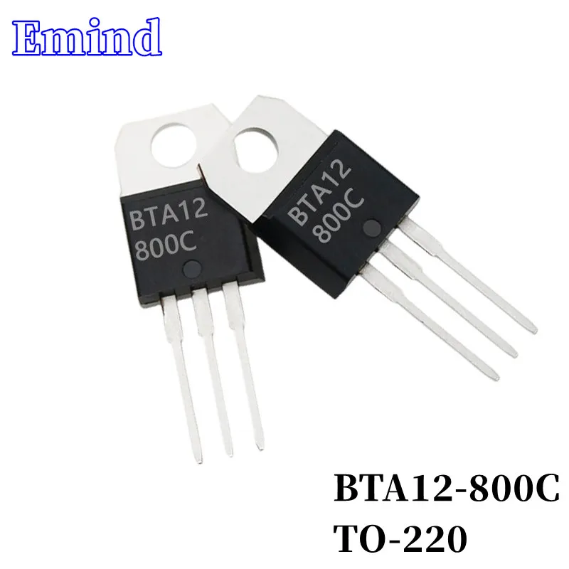 

5Pcs BTA12-800C BTA12 Thyristor TO-220 12A/800V DIP Triac Large Chip