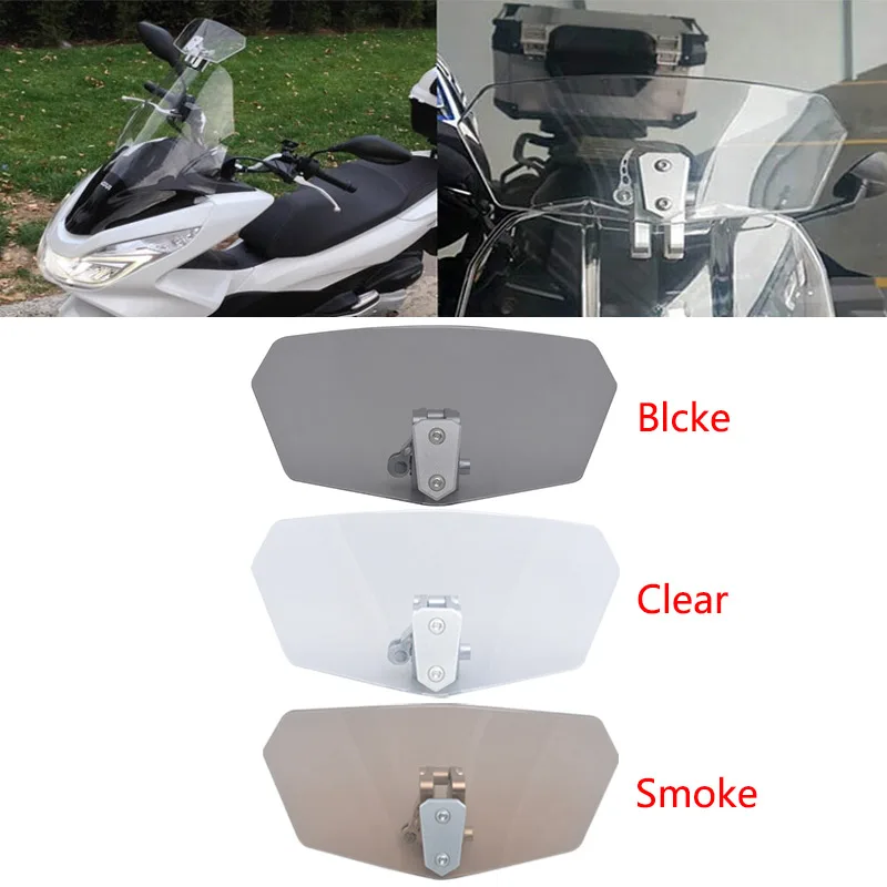 Motorcycle Universal Risen Clip On Windscreen Windshield Extension Spoiler Air Deflector For BMW Harley Honda Yamaha Kawasaki