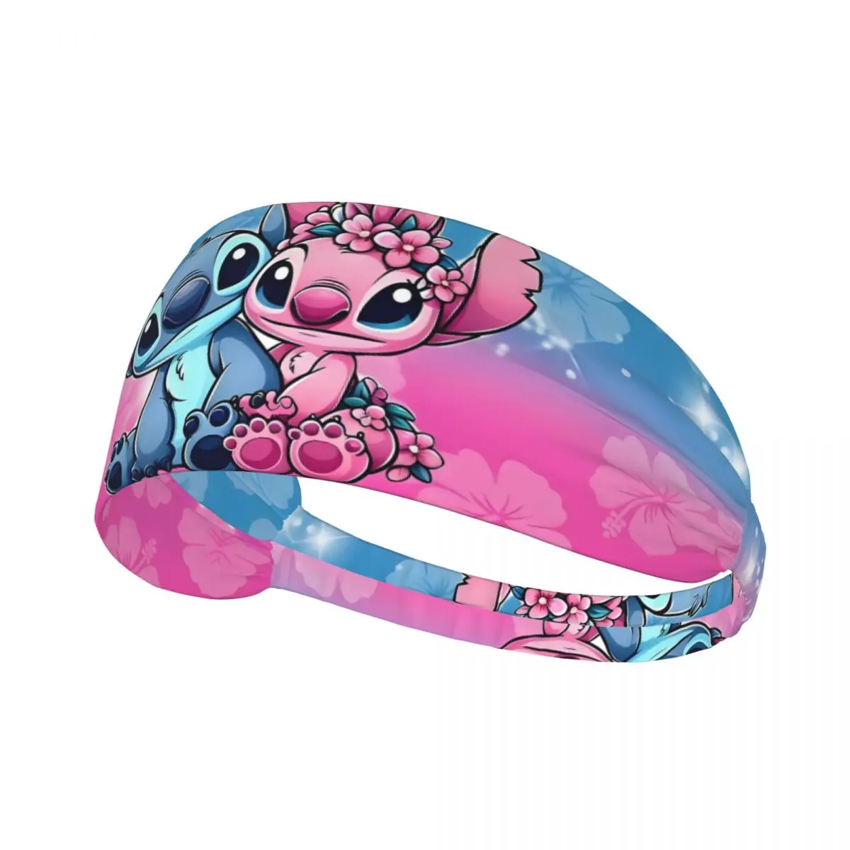 

Custom Cartoon Lilo And Stitch Sport Headband for Yoga Non Slip Stretchy Cute Anime Moisture Wicking Sweatband Women Men