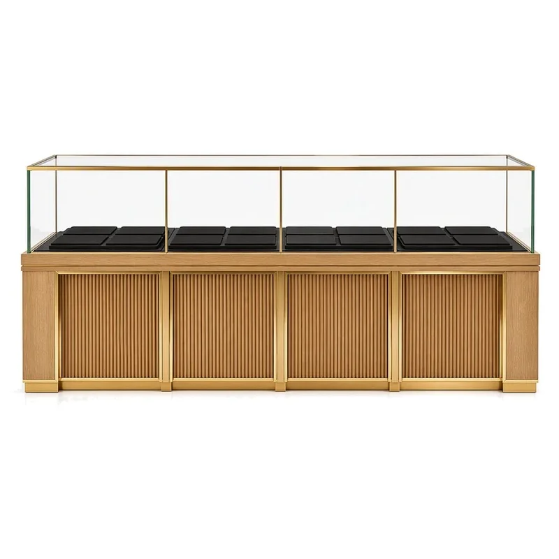 custom.Small Jewelry Kiosk & Store Design Showcase with LED Lighting Eco-Friendly Jewelry Counter/Table Display