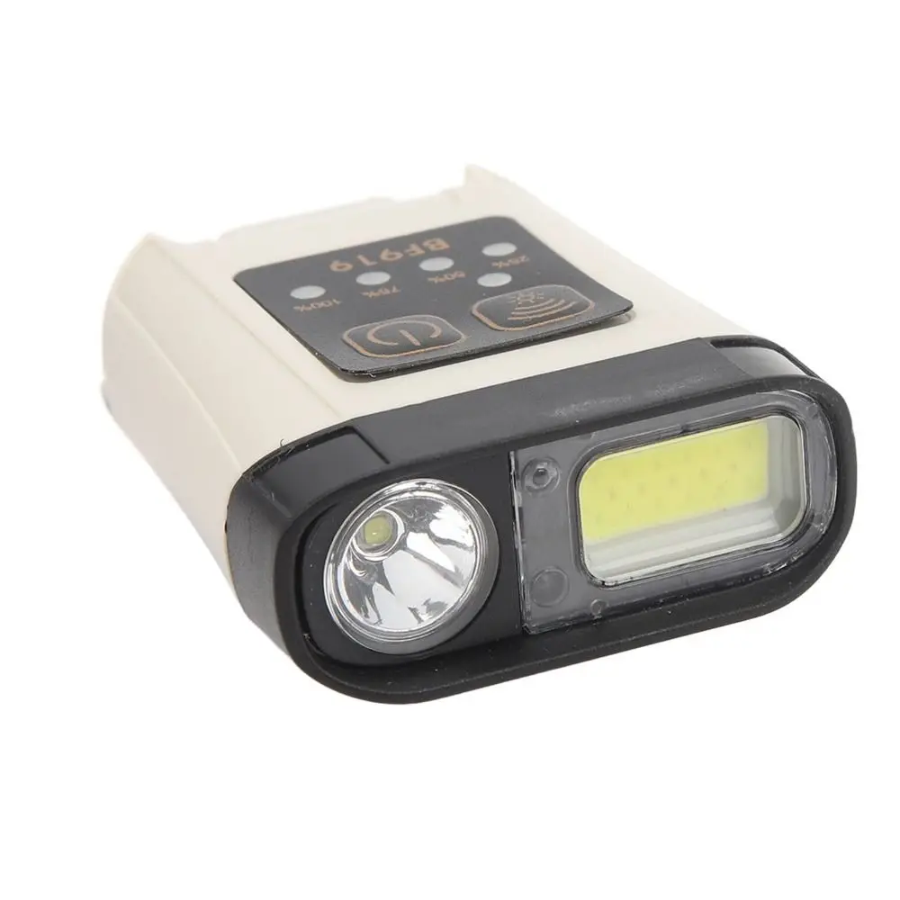 Durable USB Clip On Cap Light Double Light Source White LED Hat Light Rechargeable Headlamp Hiking Adventures