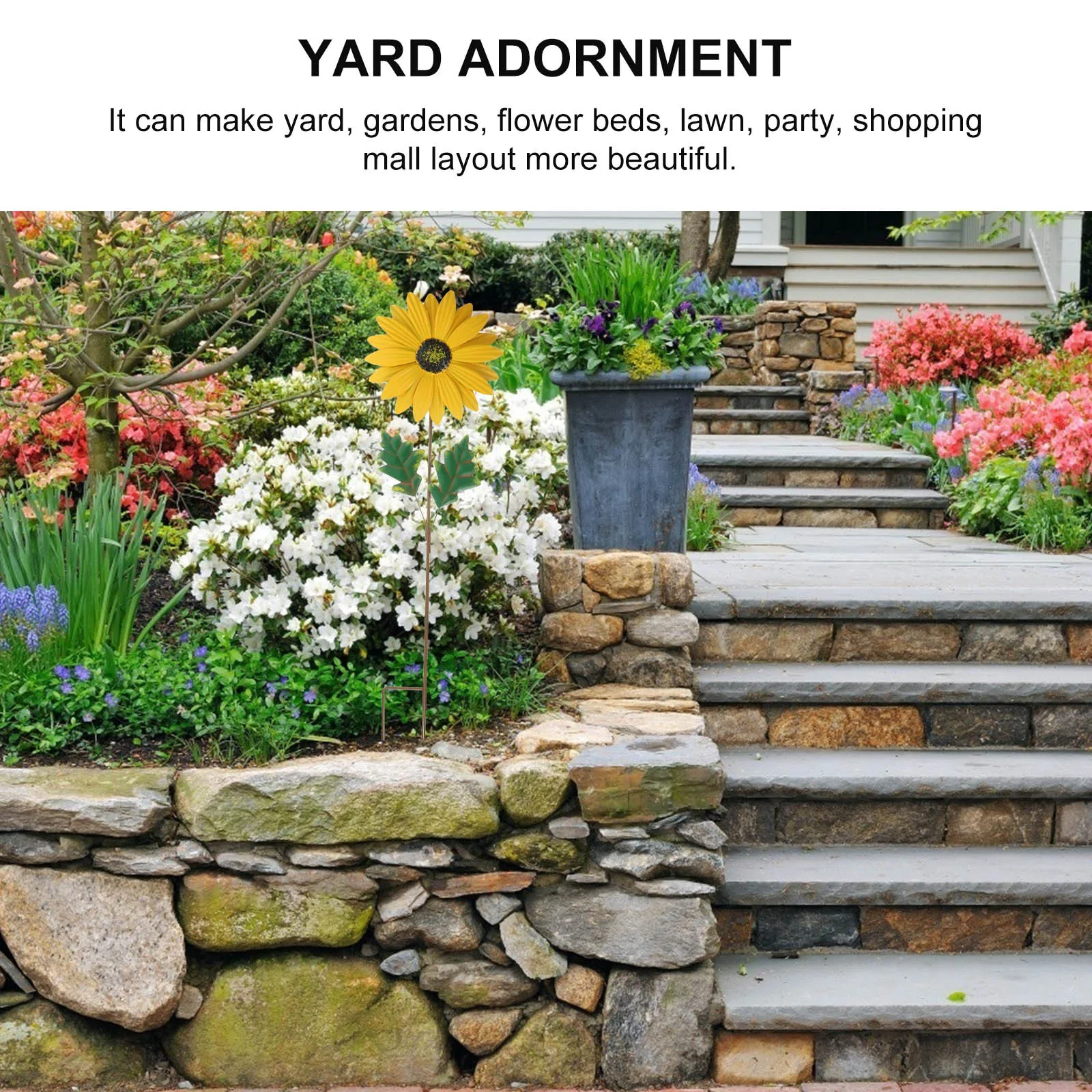 

Spring Outdoor Decor Metal Flower Garden Stakes Decorative Yard Signs for Lawn Pathway Driveway Decor Spring Decorations Outdoor