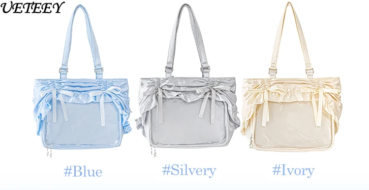 Original Shoulder Pain Bag Big Food Volume Large Capacity Messenger Two-dimensional Grain Bag Hidden Transparent Window Handbag