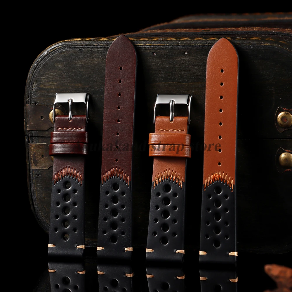 جديد النفط الشمع الجلود حزام ساعة اليد 20 مللي متر ل أوميغا حزام الساعات ل Smartwatch العالمي سوار الرجال النساء حزام الملحقات
