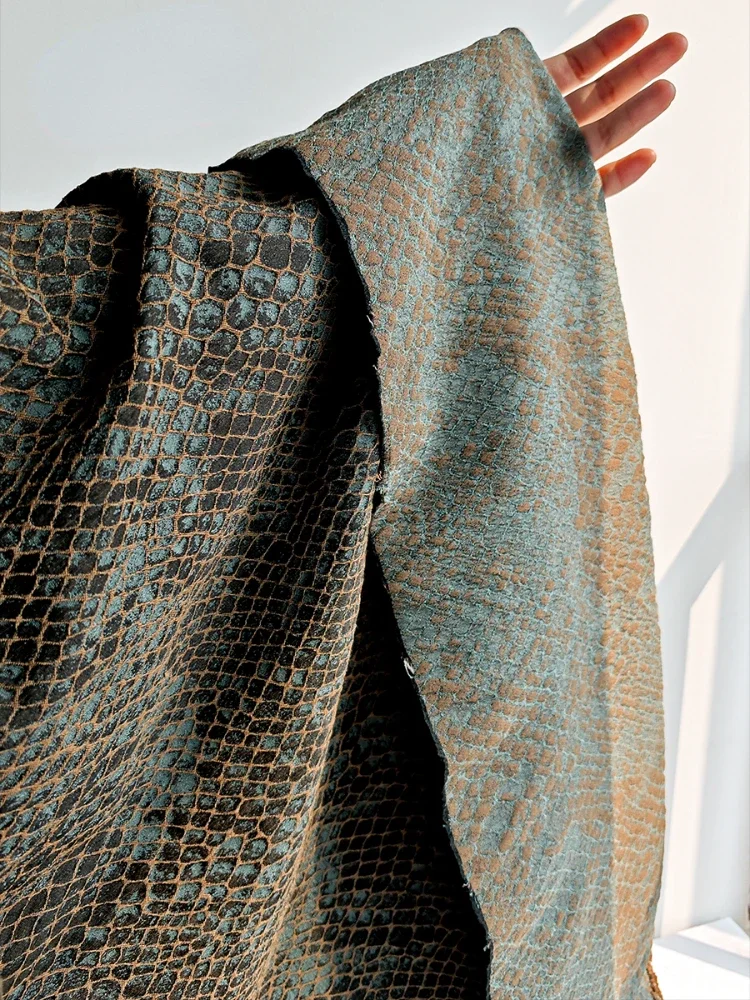 Jacquard Fabric Snake Skin Pattern Skin Texture Coat Bag Clothing Cloth Diy Apparel Sewing By Meters Cotton Material