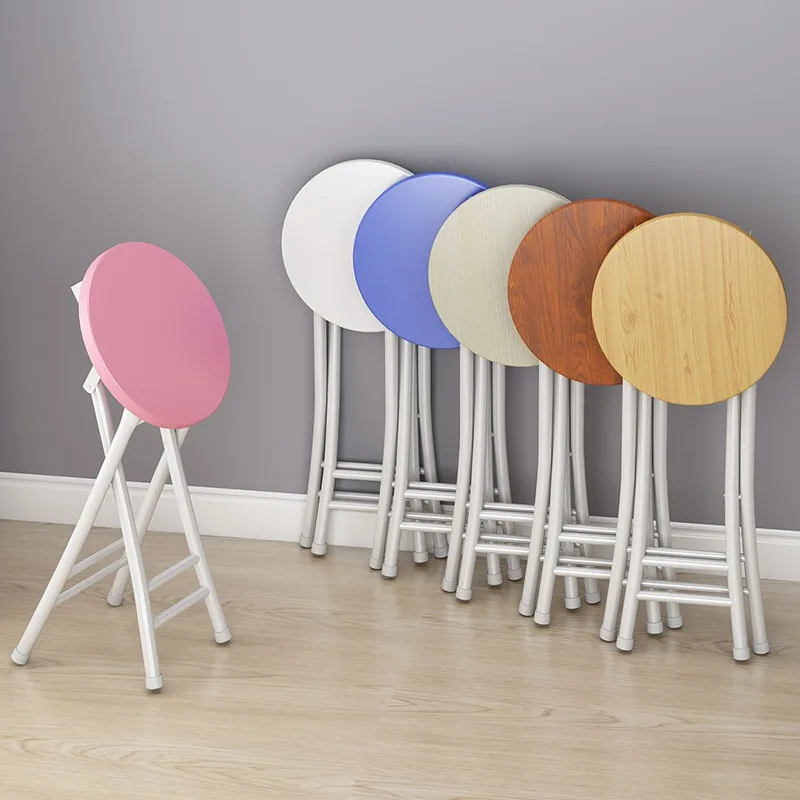 Folding chair Home dining chair Easy chair Leisure back chair Dormitory stool Table chair Portable adult round beauty