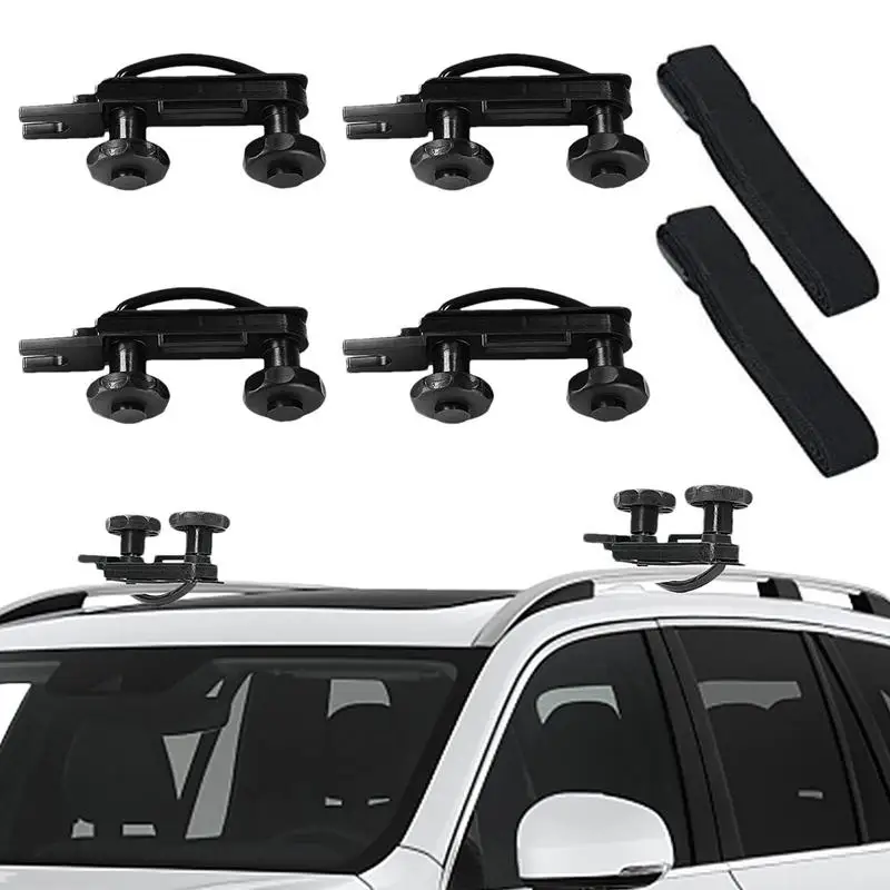 Roof Rack Mounting Brackets 4Pcs Roof Box U Bolt Clamps Durable Roof Rack Bracket Kit Car Mounting Cargo Carrier Rack Bolts