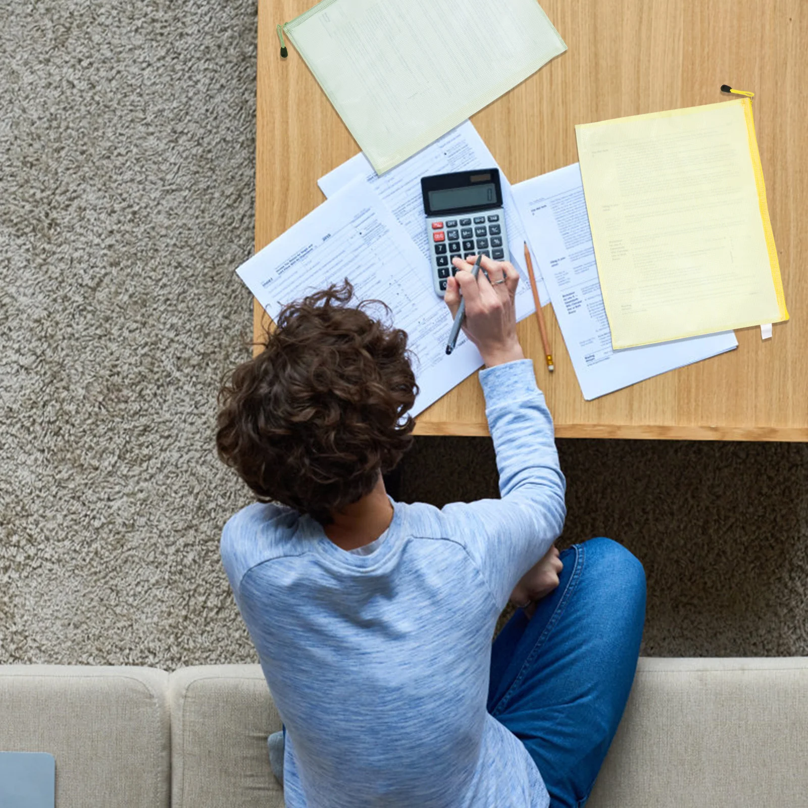 

10Pcs Files Document Bags Large Capacity Semi Transparent Zipper File Bag Organizer Document Pouch for Office School Travel