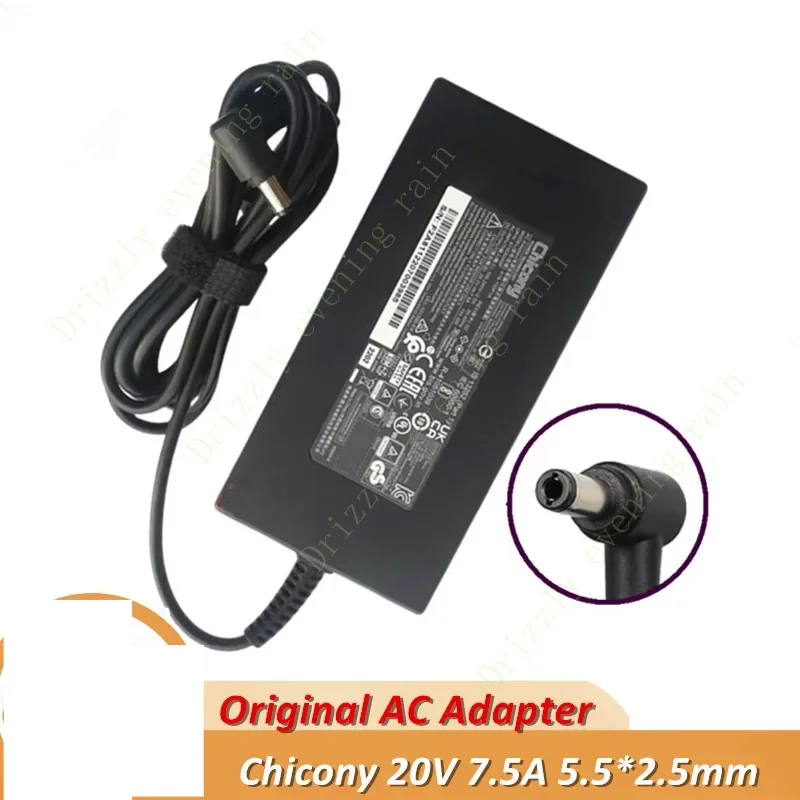 Original Chicony A18-150P1A AC Adapter A150A048P 20V 7.5A 150W Power Supply for Gigabyte G5 ME Gaming Laptop Charger 5.5x2.5mm