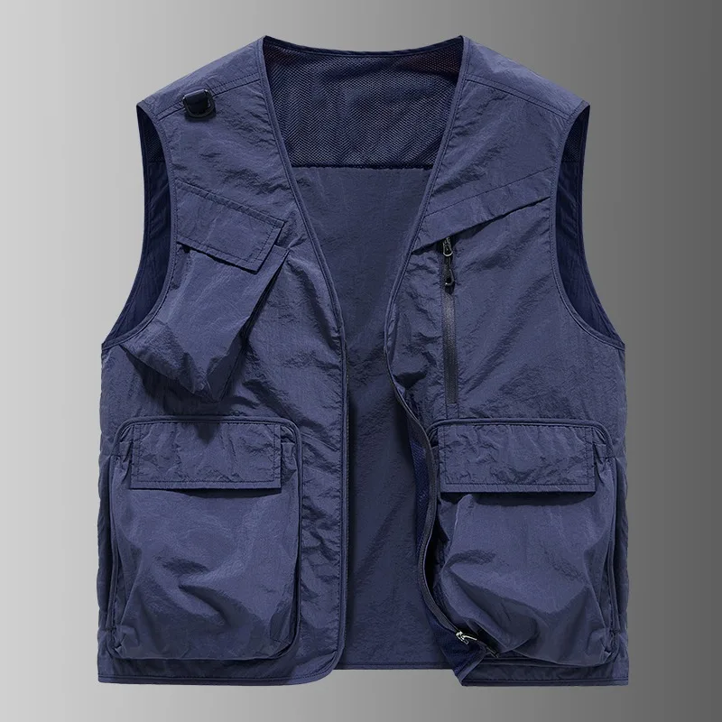 

Outdoor Tactial Function Sleeveless Cargo Waistcoat Mens Clothing High Street Multi-pocket Fishing Vest Man Chaleco Chaquetas