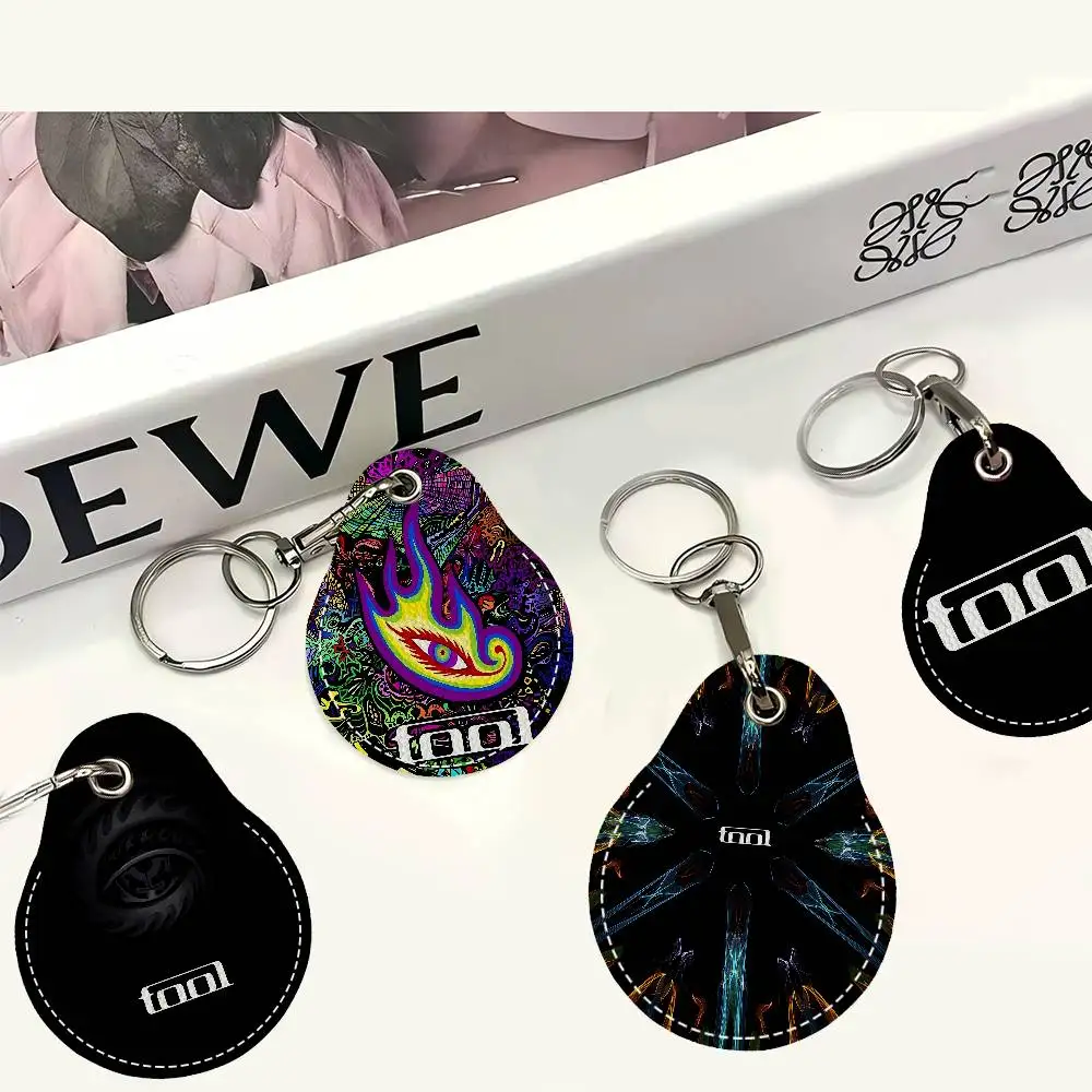 Rock Tool Leather Access Card Holder, Water Drop Keychain, Bus Card Elevator Induction Protective Cover