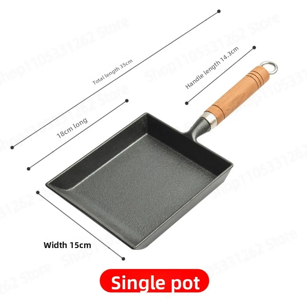 Tamagoyaki Pan Cast Iron Square Egg Roll Frying Pan Uncoated for Home Kitchen