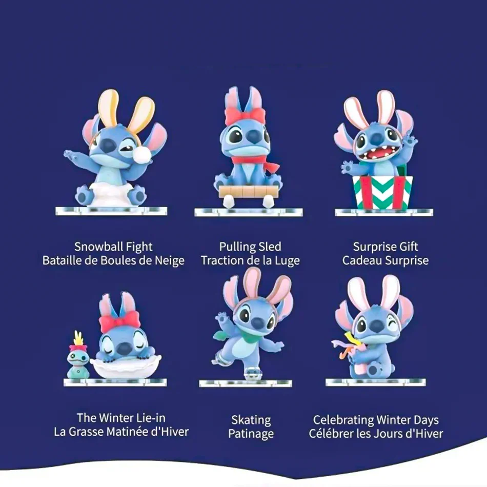 Miniso disney stitch figura brinquedo conjunto anime ponto estatuetas de ação presente natal e bonecas casa festa fornecimento decoração brinquedos