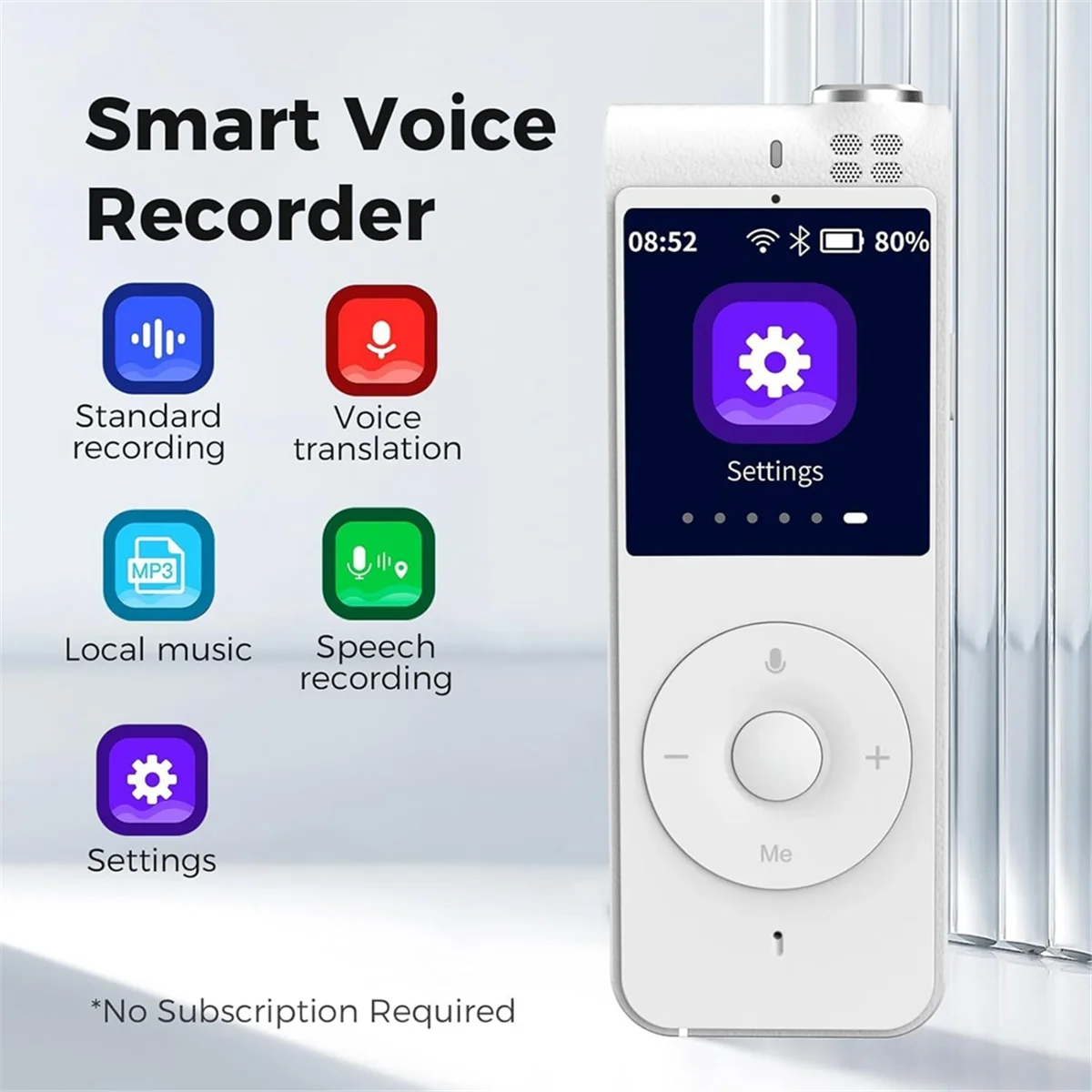 Digital Voice Recorder, Speech to Text and Instant Translation, Suitable for Meetings, Classrooms and Interviews