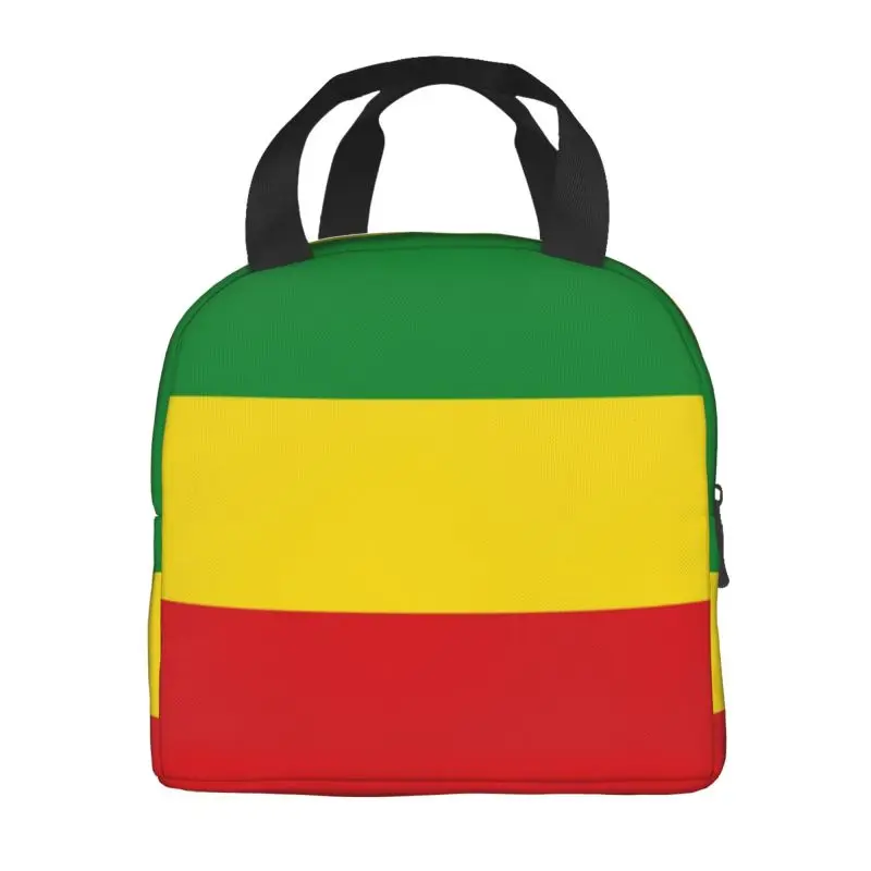 Bolsa de almuerzo aislada con bandera de Rasta Jamaiquina para Picnic al aire libre, enfriador reutilizable, caja Bento térmica para mujeres y niños