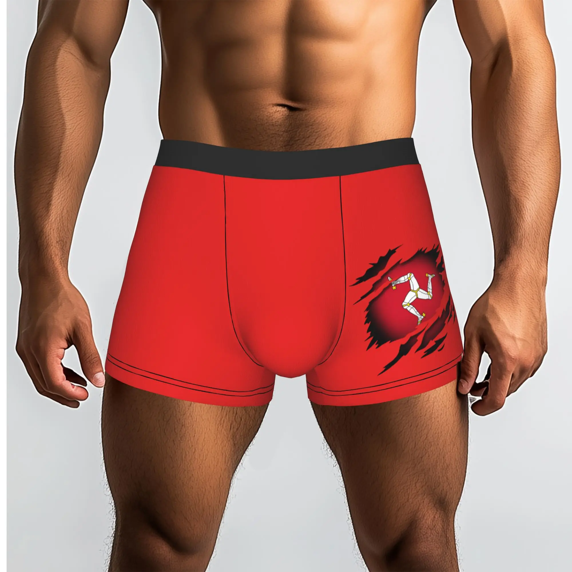 Custom Isle Of Man Flag Boxers Shorts Mens  Briefs Underwear Cool Underpants
